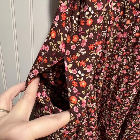 Old Navy Tiered Swing Dress Burgundy Ditsy Floral NEW Size 2X - Picture 4 of 8
